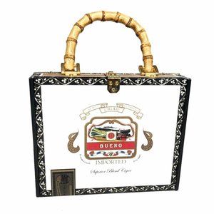 Vintage Cigar Box Bamboo Handle Purse